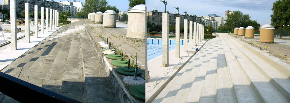 SPENS Novi Sad tribine otvorenih bazena - brueni beton i njegova zatita